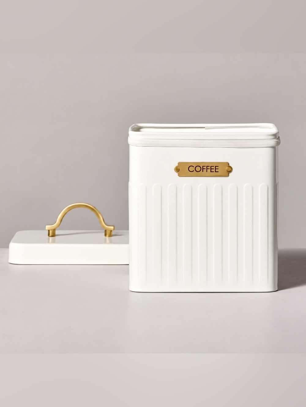 Metal Coffee Tin Cream/Brass - Hearth & Hand Magnolia